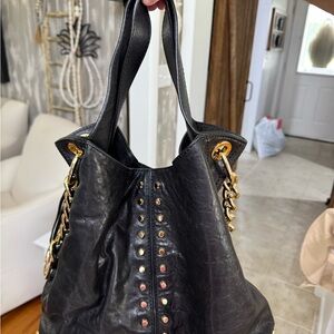 Black and Gold Shoulder Bag with Chain Hardware. Michael Kors.  Used twice